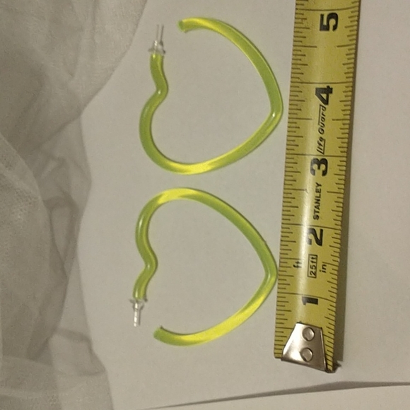 Neon Acrylic Heart Hoop Earrings! - Picture 5 of 6